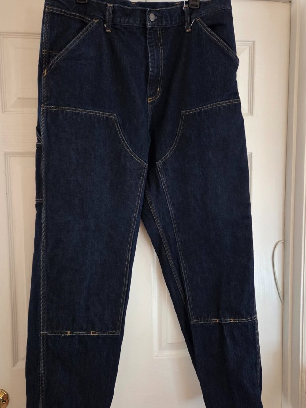 Carhartt Work in Progress Double Knee Pants 36x32 Blue Denim
